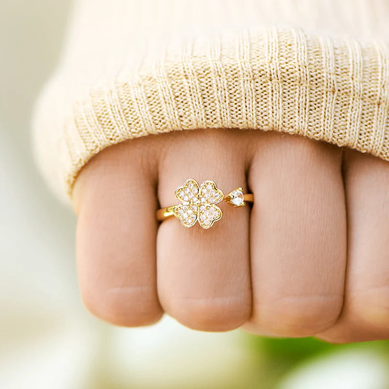 To My Daughter – Lucky Clover Ring | Adjustable