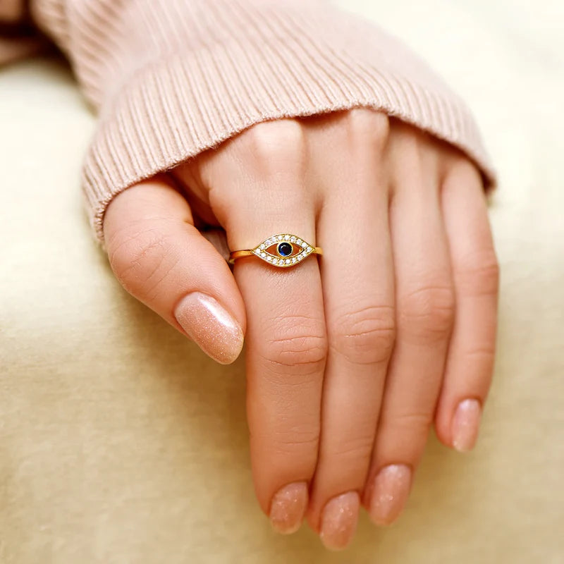 To My Daughter – Positive Energy Evil Eye Ring | Adjustable