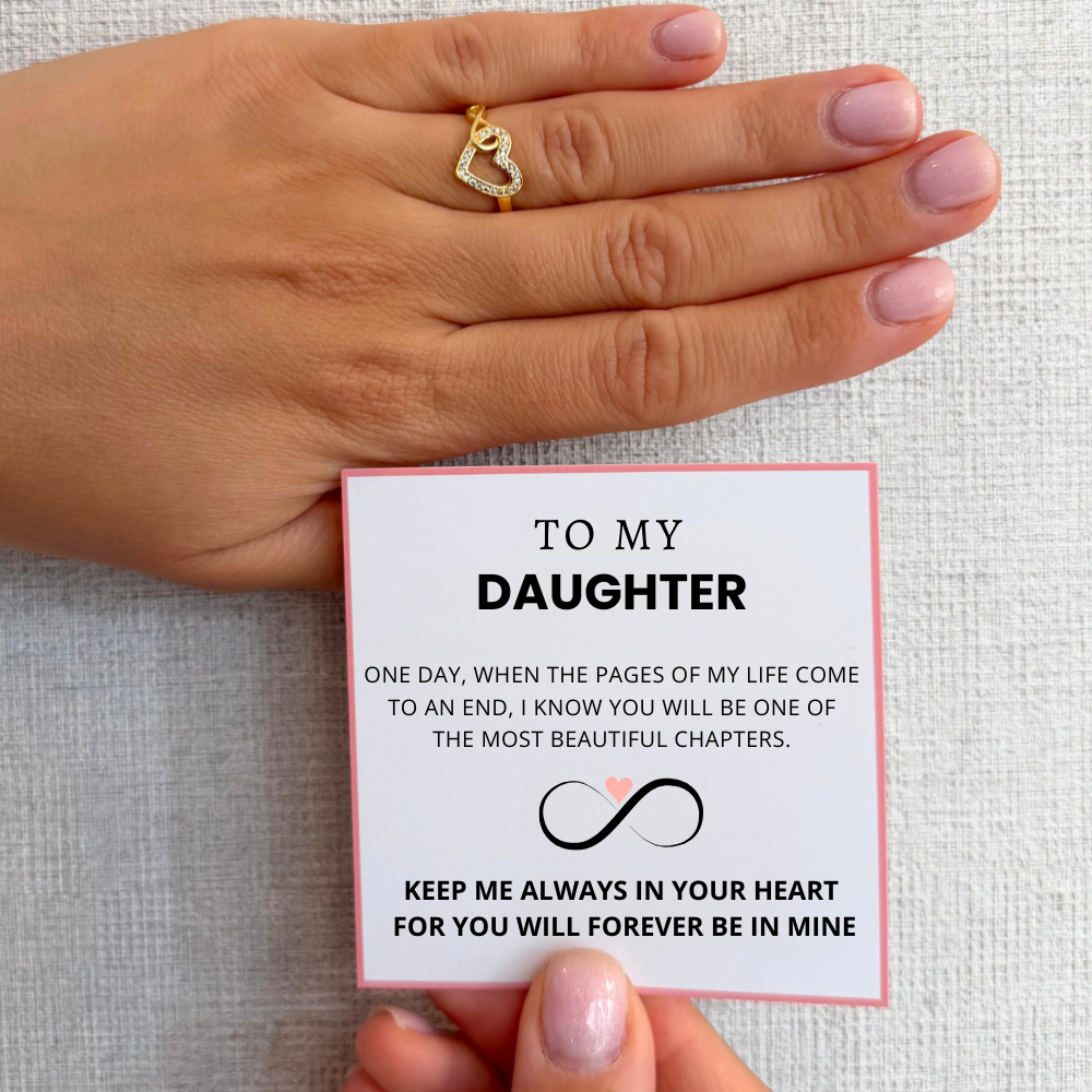 To My Daughter – Infinity Heart Ring | Adjustable