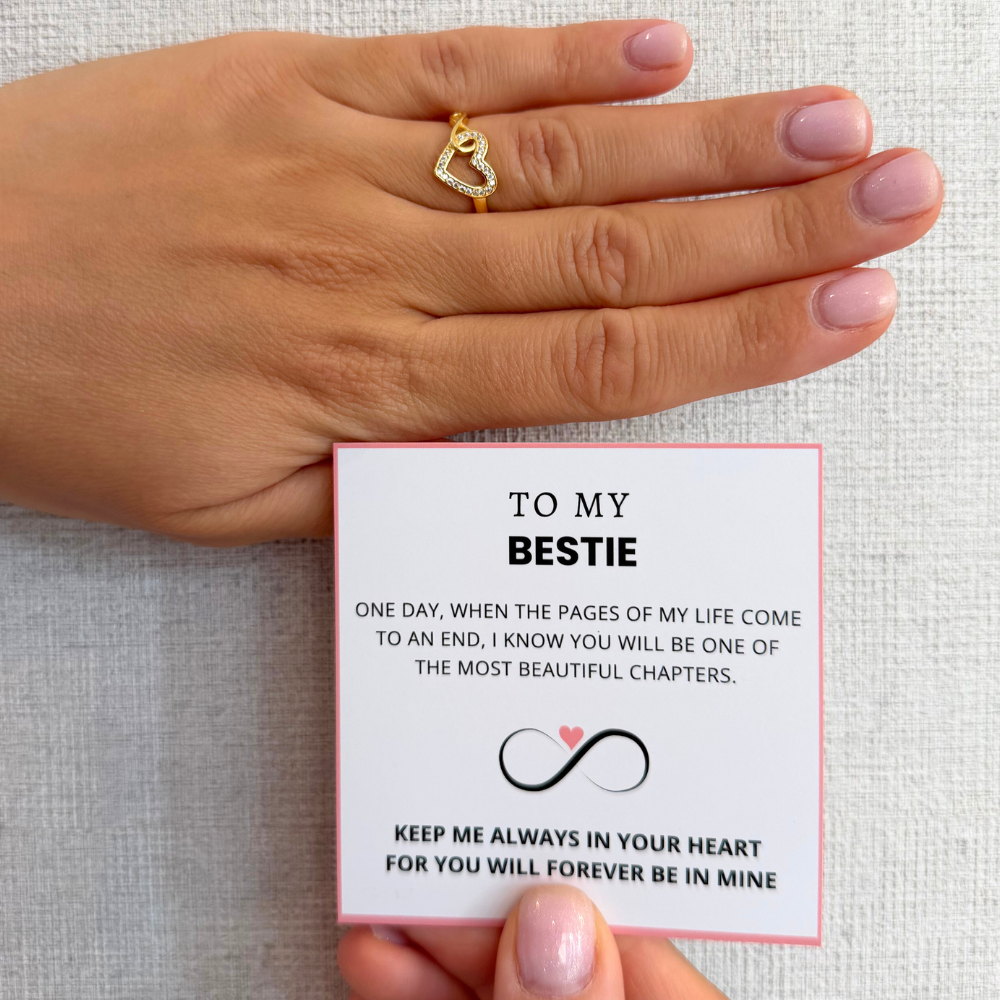 To My Bestie – Infinity Heart Ring | Adjustable