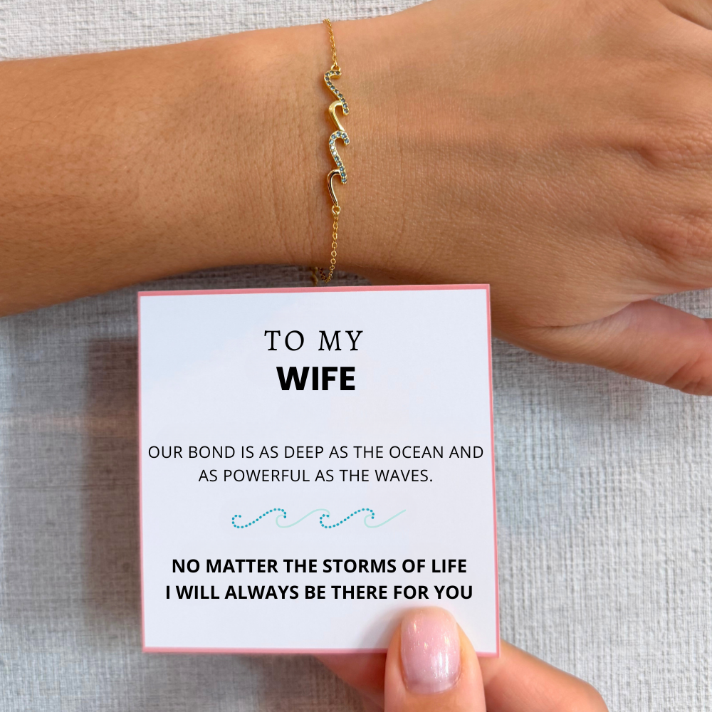 To My Wife – Always Together Wave Bracelet