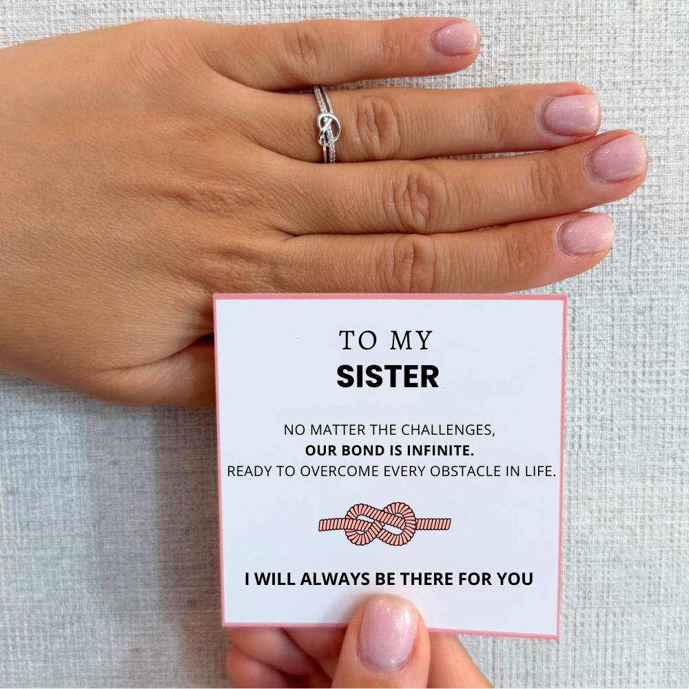 To My Sister – Infinity Knot Ring | Adjustable